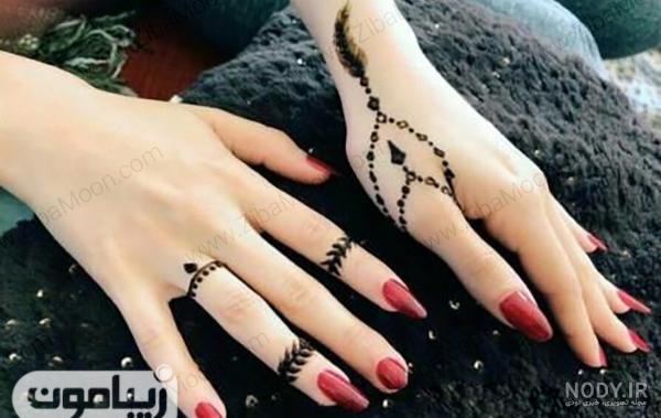 طرح حنا روی پا ساده و شیک