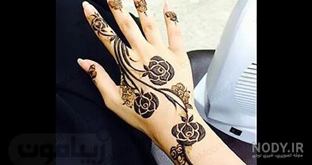 طرح حنا ساده روی انگشت پسرانه