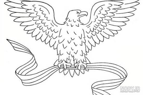 نقاشی عقاب درحال پرواز
