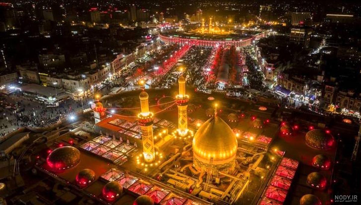 عکس هوایی بین الحرمین کربلا با کیفیت بالا