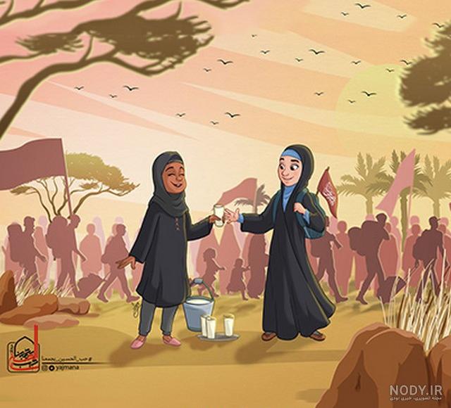 نقاشی امام حسین سوار بر اسب