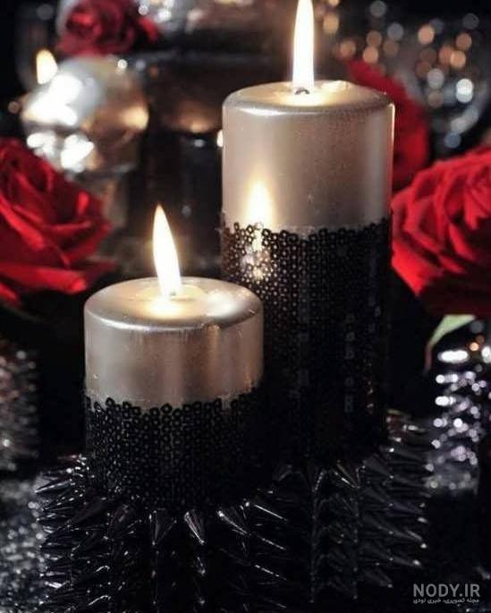 عکس شمع و گل مشکی