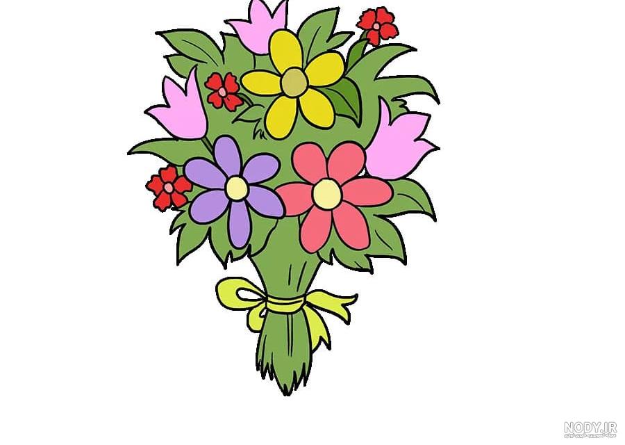 عکس نقاشی دسته گل