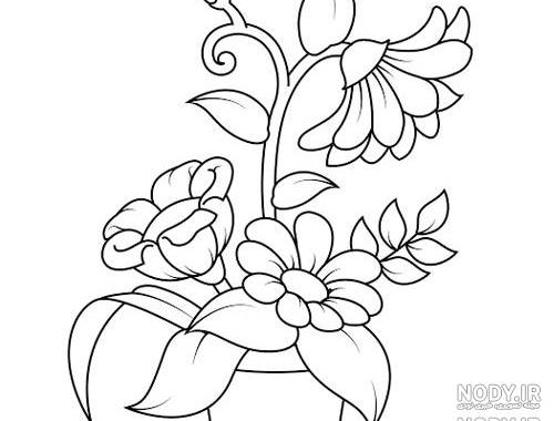 عکس نقاشی یک دسته گل