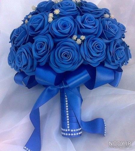 عکس دسته گل آبی عروس