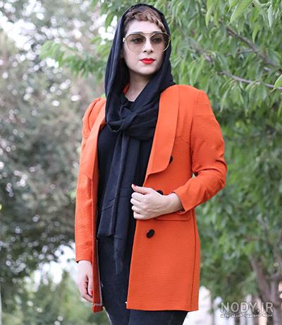 مانتو رنگ نارنجی مرجانی