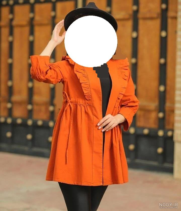 مانتو نارنجی بهاره