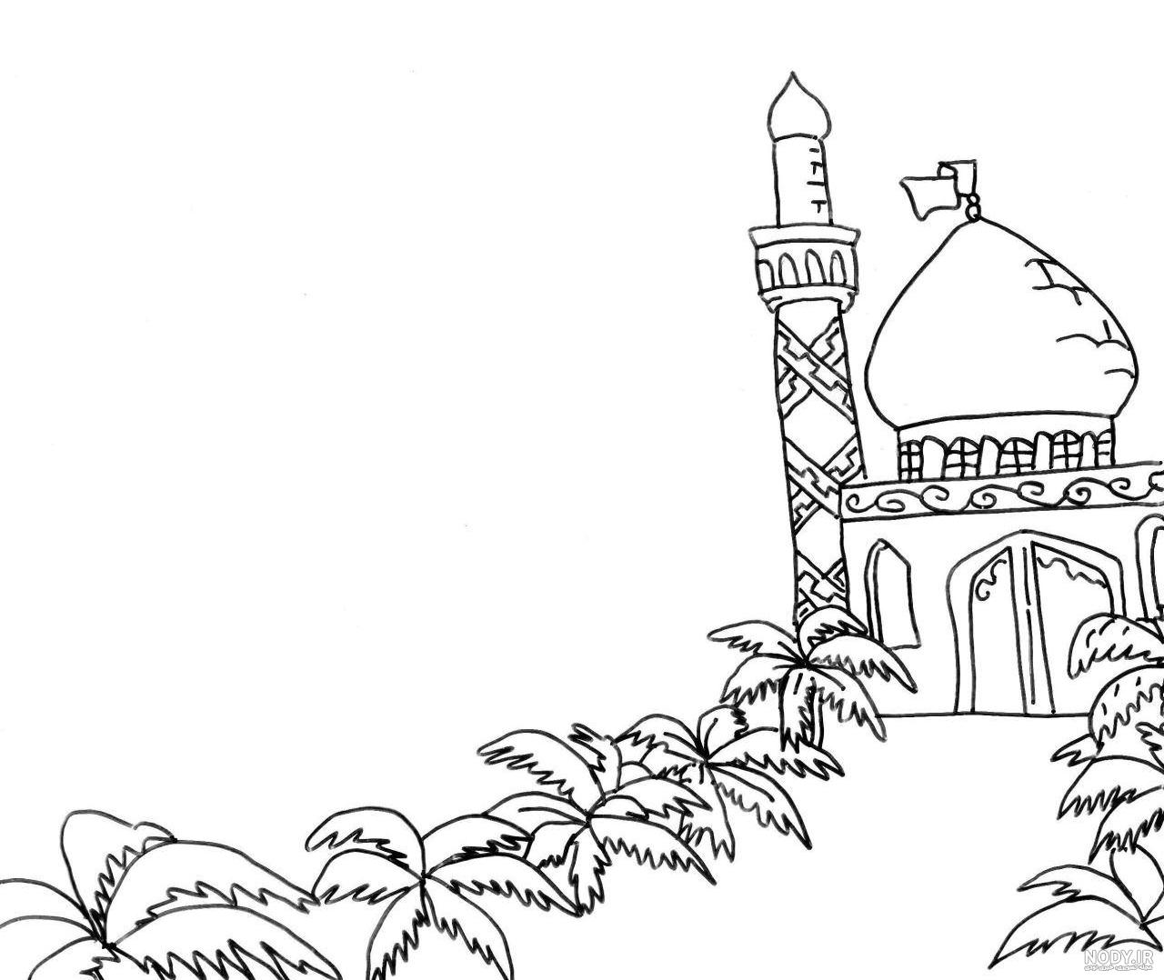 نقاشی امام حسین سوار بر اسب