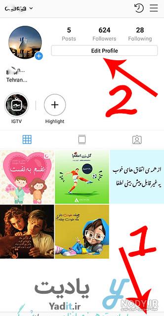 نحوه گذاشتن عکس پروفایل در اینستاگرام فارسی نحوه گذاشتن عکس پروفایل در اینستاگرام فارسی