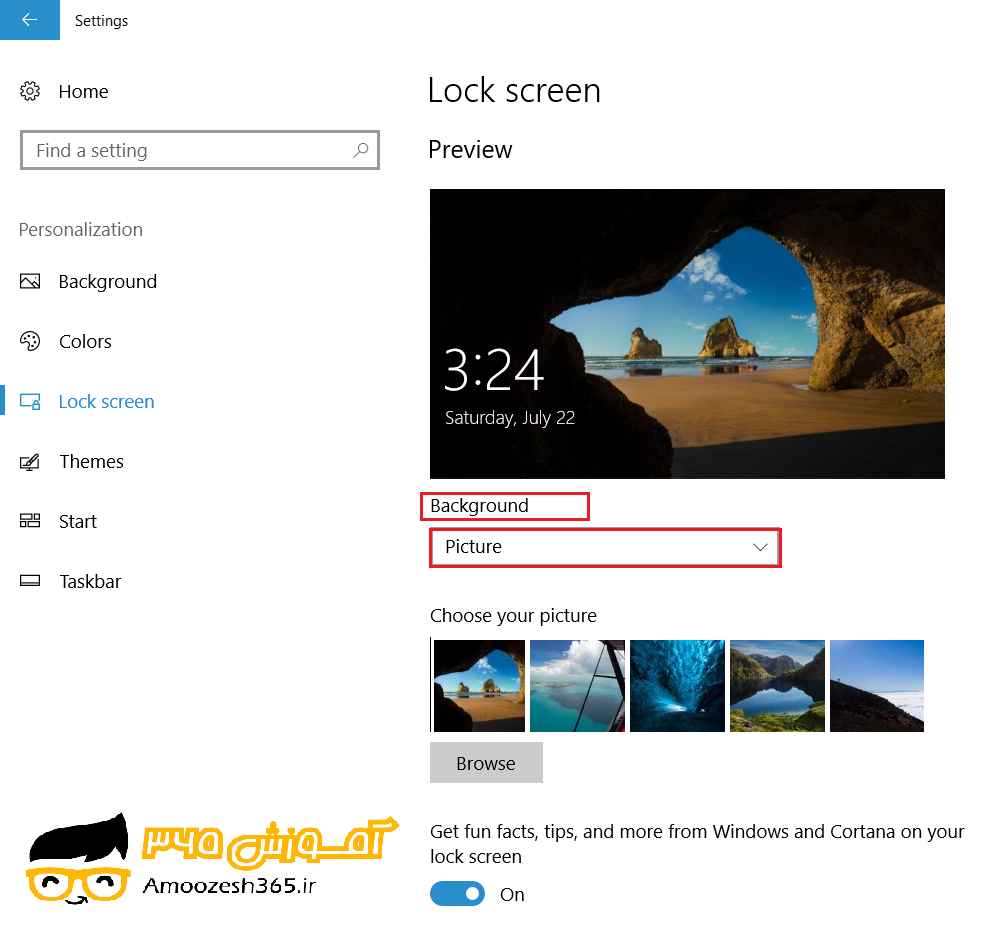 حذف عکس صفحه قفل ویندوز 10 حذف عکس صفحه قفل ویندوز 10