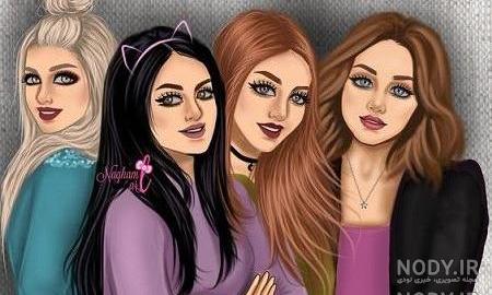 عکس فانتزی دخترانه چهار نفره برای پروفایل