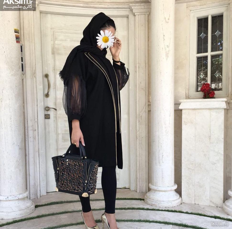 عکس مانتو مشکی ساده