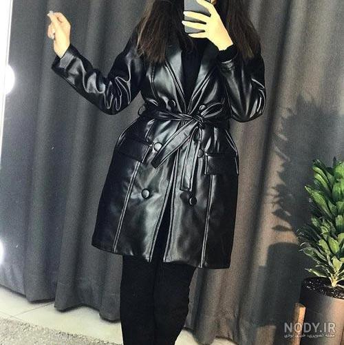 عکس مانتو چرم زنانه عکس مانتو چرم زنانه