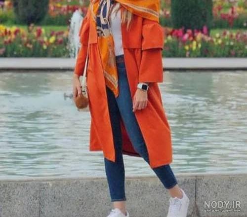 مانتو نارنجی بهاره مانتو نارنجی بهاره