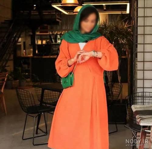 مانتو نارنجی بهاره مانتو نارنجی بهاره