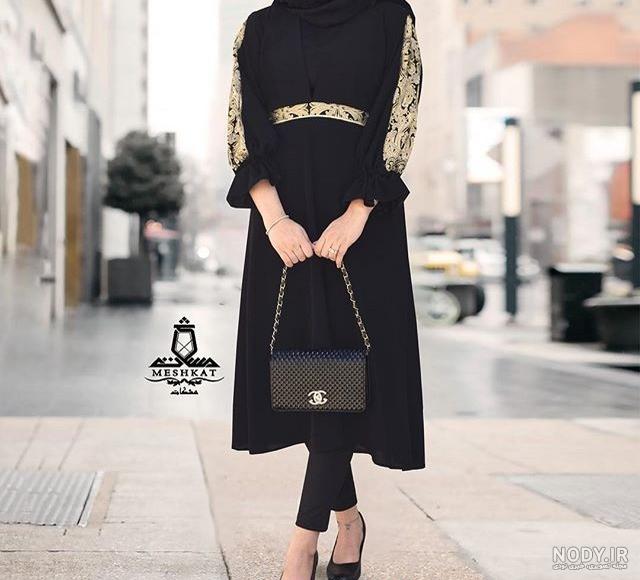 مدل مانتو بلند ترکیبی