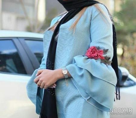 مدل مانتو بلند جلو باز استین پفی مدل مانتو بلند جلو باز استین پفی