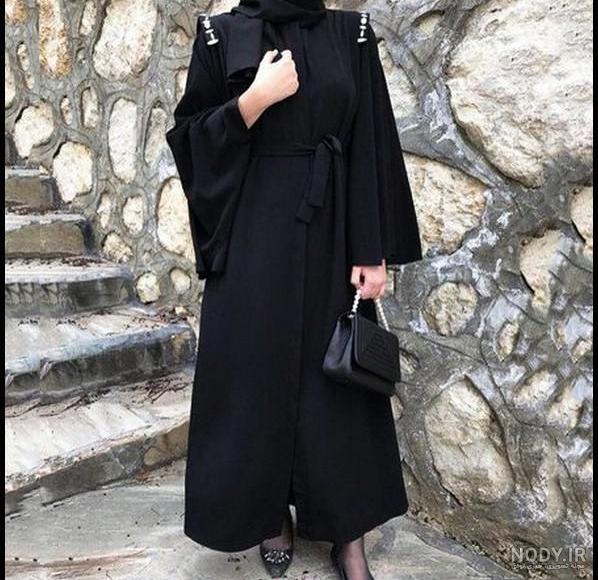 مدل مانتو مشکی ترکیبی