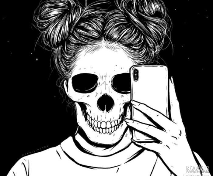 تصویر زمینه اسکلت سیاه تصویر زمینه اسکلت سیاه