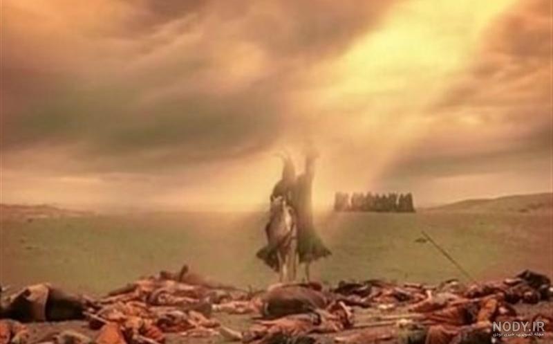 عکس امام حسین در میانه جنگ عکس امام حسین در میانه جنگ