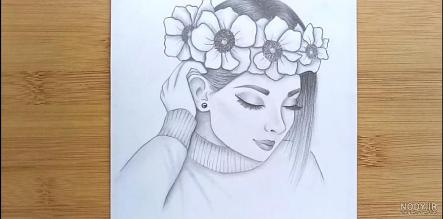 نقاشی سیاه قلم ساده و ابتدایی دختر نقاشی سیاه قلم ساده و ابتدایی دختر
