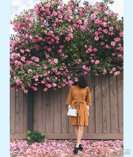 عکس خفن ژست عکس با شاخه گل