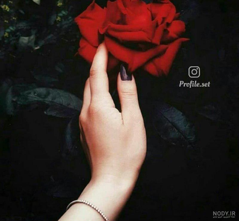 ژست عکس با باکس گل