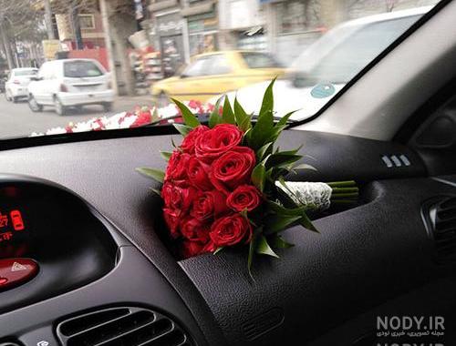 ژست عکس با باکس گل