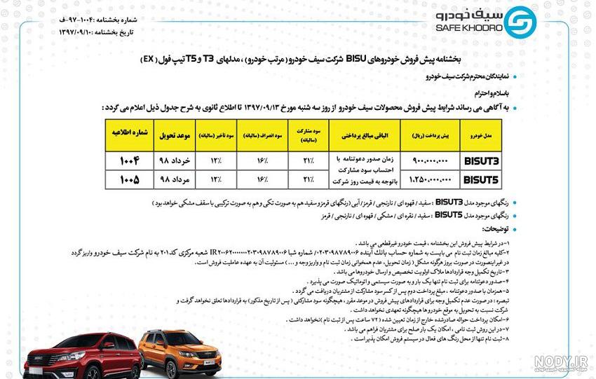 قیمت بیسو t5 صفر