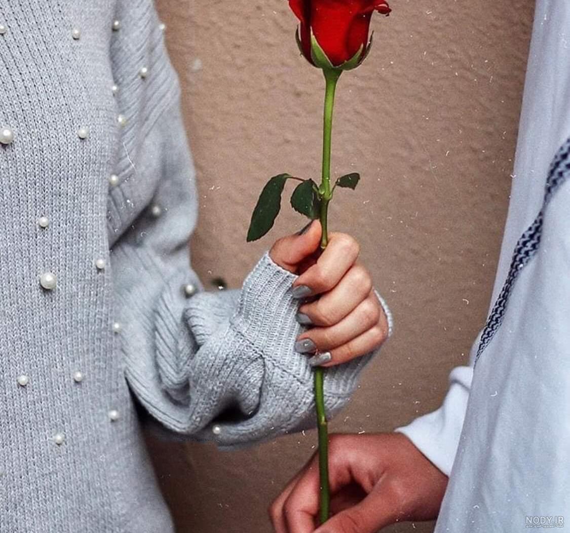 ژست عکس با یک شاخه گل ژست عکس با یک شاخه گل