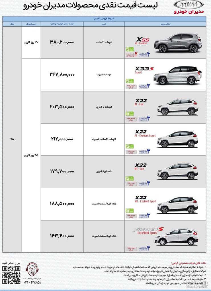 قیمت کارخانه x55