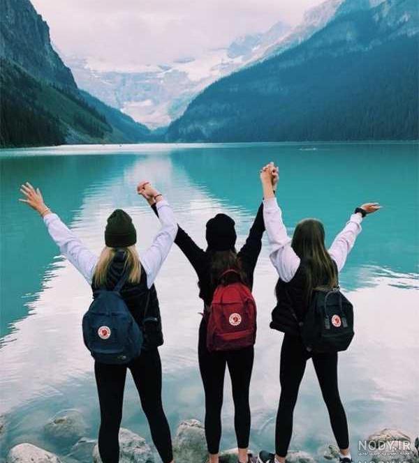 عکس سه دوست صمیمی دخترونه با حجاب