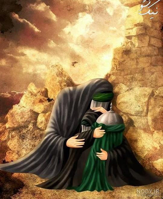 عکس حضرت رقیه و امام حسین عکس حضرت رقیه و امام حسین