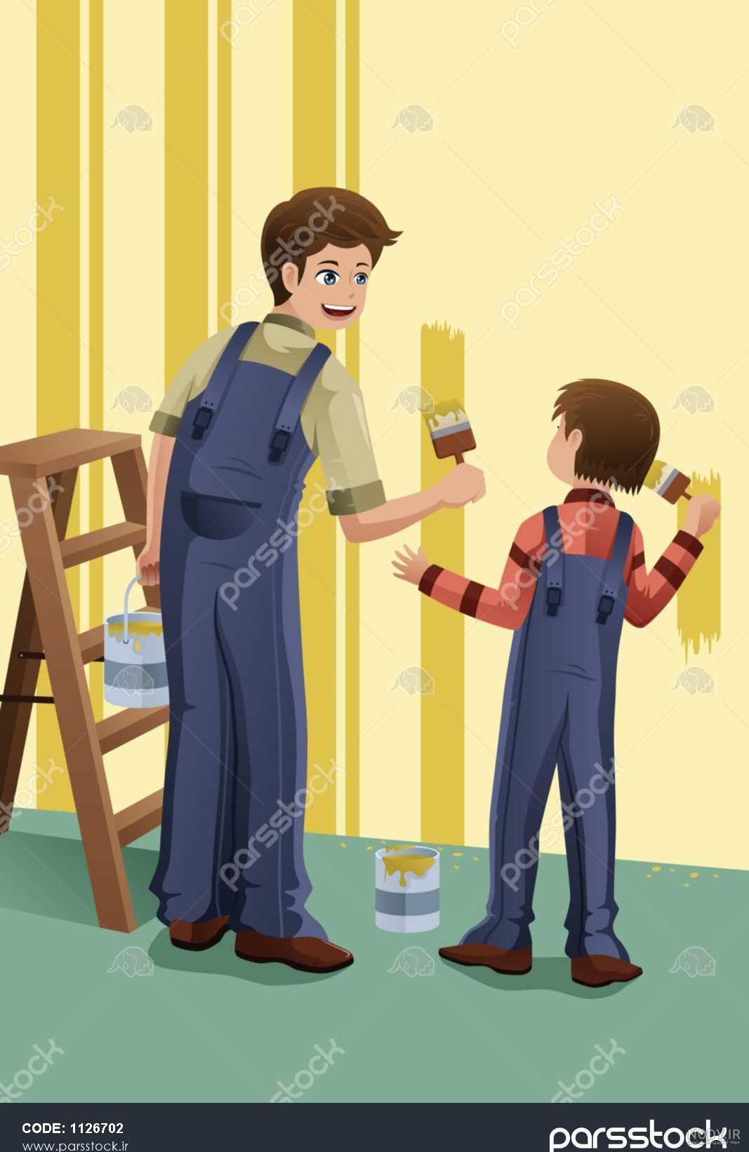 نقاشی پدر تنها