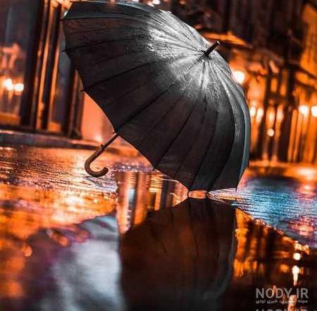 عکس بارش باران در شب