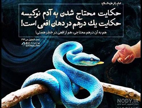 عکس نوشته حدیث از امام محمد باقر