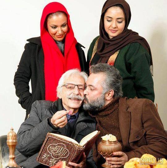 عکس جمشید مشایخی و همسر و فرزندانش