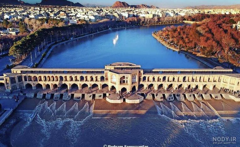 عکس هوایی پل خواجو عکس هوایی پل خواجو