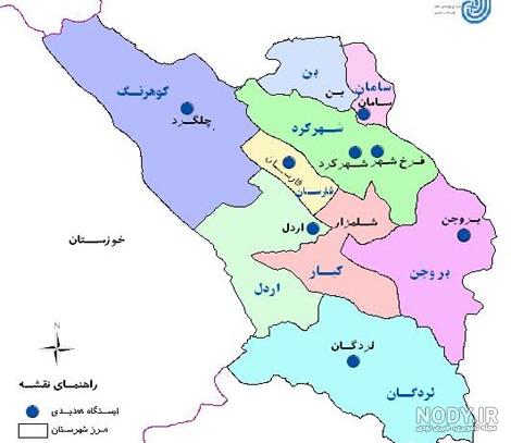 نقشه راههای استان چهارمحال و بختیاری