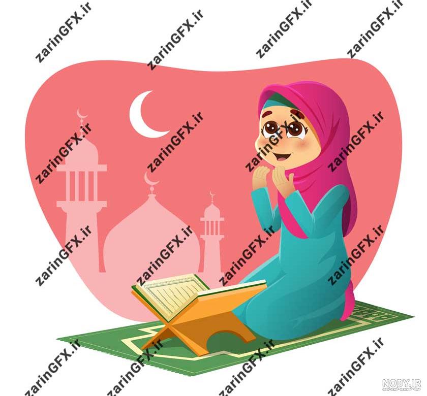 عکس دختر درحال نماز خواندن