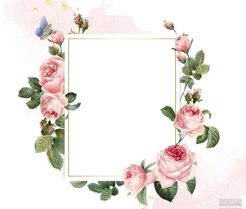 عکس صفحه سفید با حاشیه گل