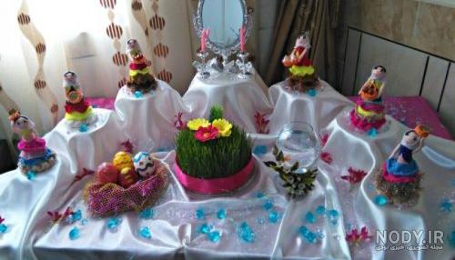 کاردستی سفره هفت سین با وسایل دور ریختنی