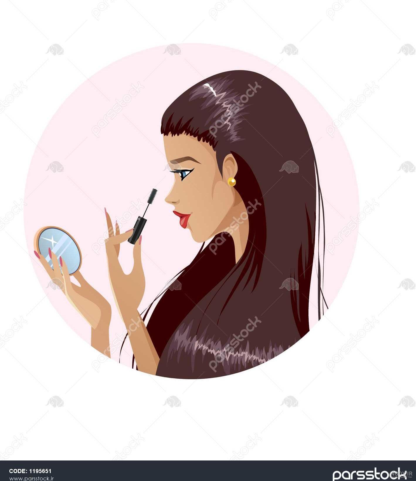 عکس دختر درحال ارایش