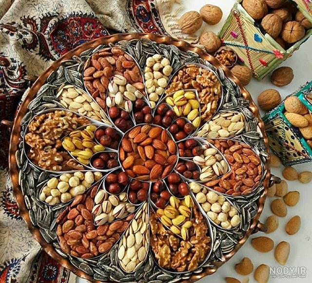 تزیین اجیل در سینی گرد