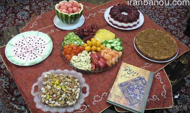 سفره یلدا ساده سفره یلدا ساده
