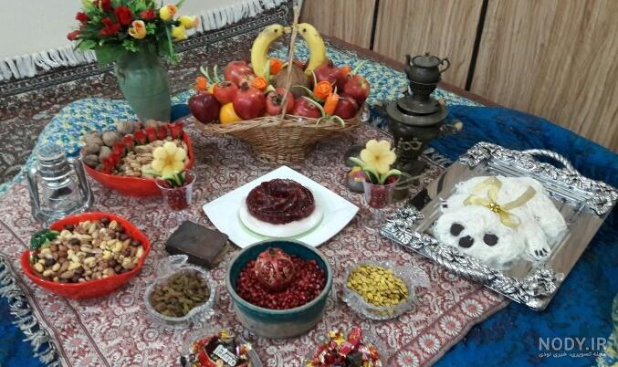 عکس سفره شب یلدا ساده و شیک عکس سفره شب یلدا ساده و شیک