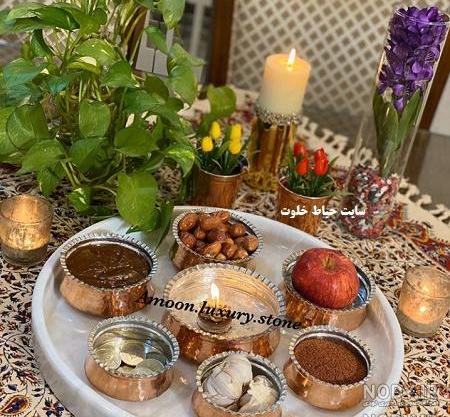 عکس سفره هفت سین با ظرف مسی