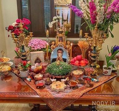 عکس سفره هفت سین ساده روی میز عکس سفره هفت سین ساده روی میز