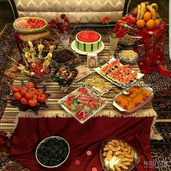 عکس سفره یلدای ساده عکس سفره یلدای ساده