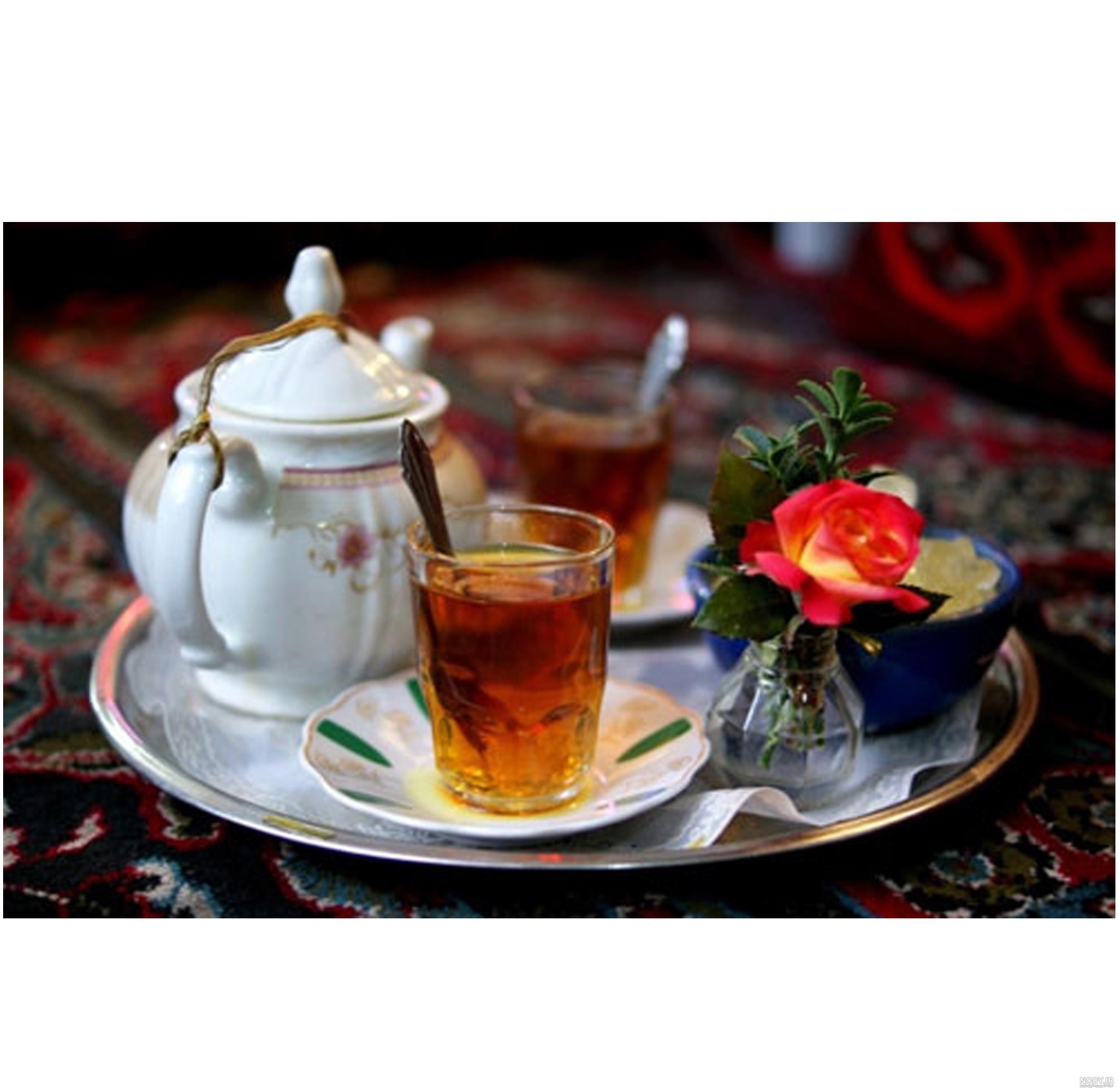 عکس چای دونفره در طبیعت